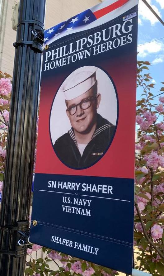 Sn. Harry Shafer's banner is featured on the Phillipsburg Hometown Heroes Facebook page.